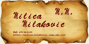 Milica Milaković vizit kartica
